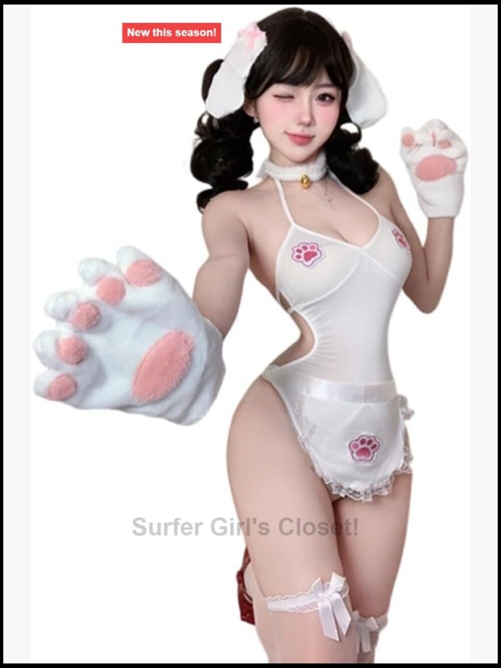 Sexy Anime Cosplay Lingerie One Piece Jumpsuit Ice Silk Costume Set